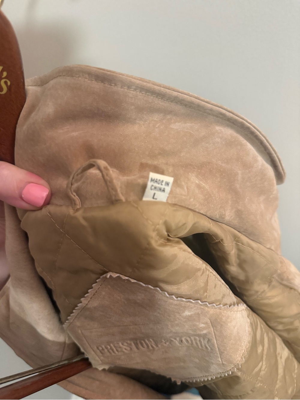 Preston & York Beige Suede Bomber Jacket - Picture 6 of 8